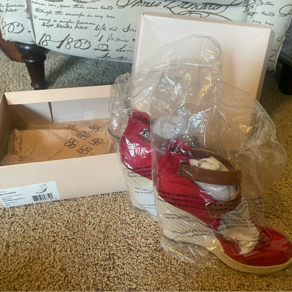 BCBGeneration Espadrille Shoes in New Red.